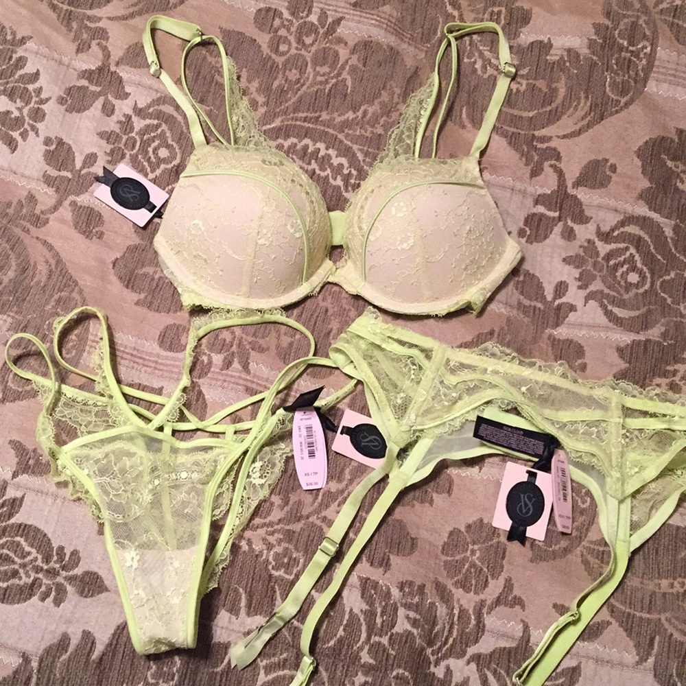 Victoria's Secret Designer Line green lingerie set